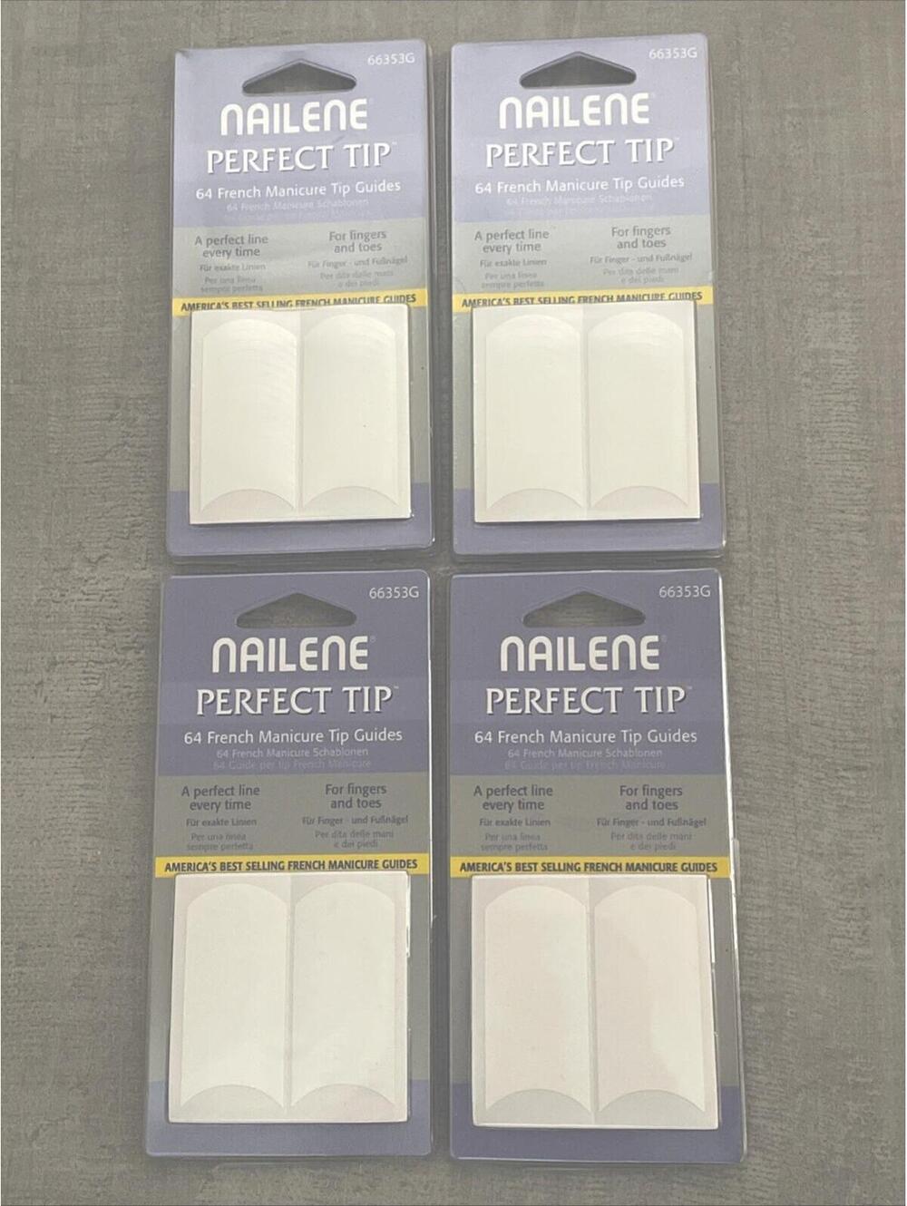 Nailene Perfect Tip - French Manicure Tip Guides 66353G - 64 Per Pack- Lot Of 4